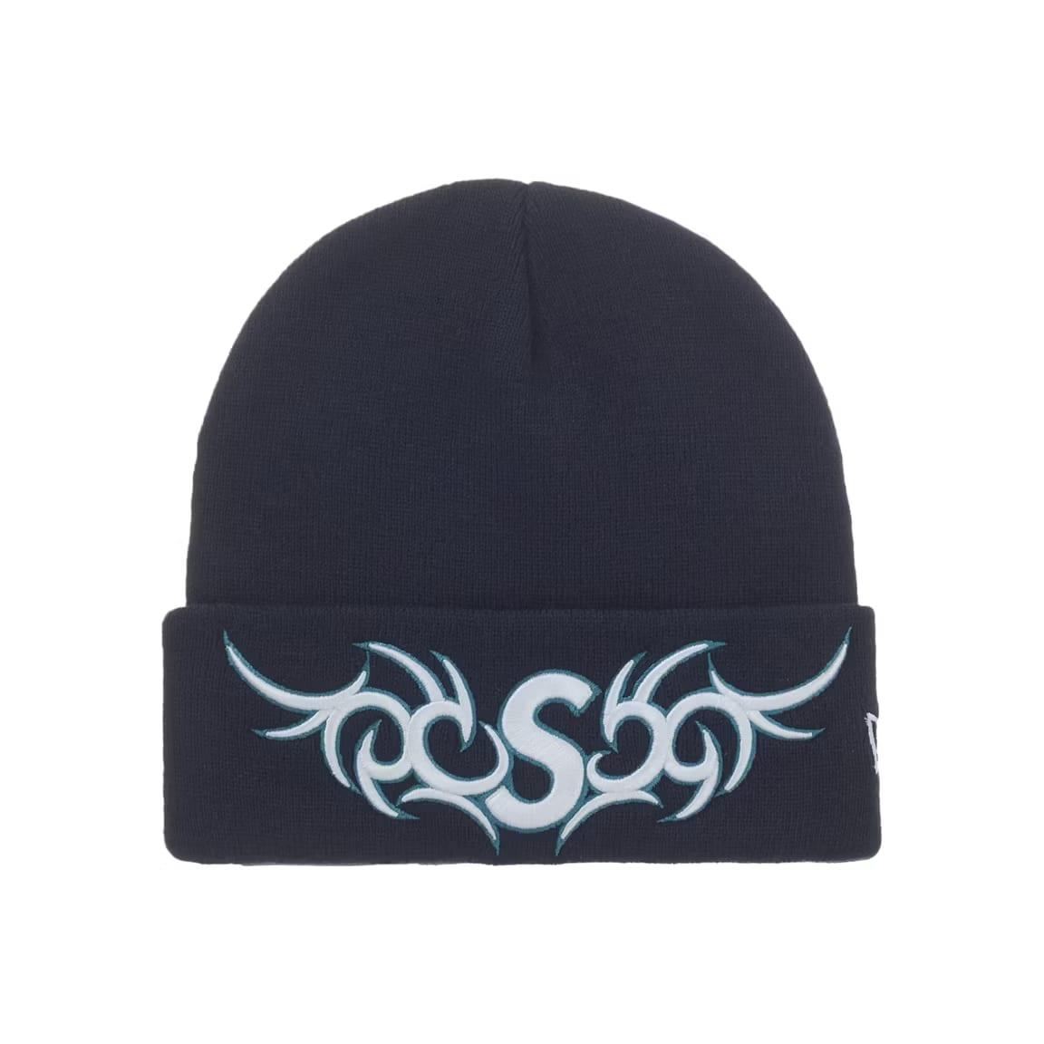 Supreme New Era Tribal S Logo Beanie Navy