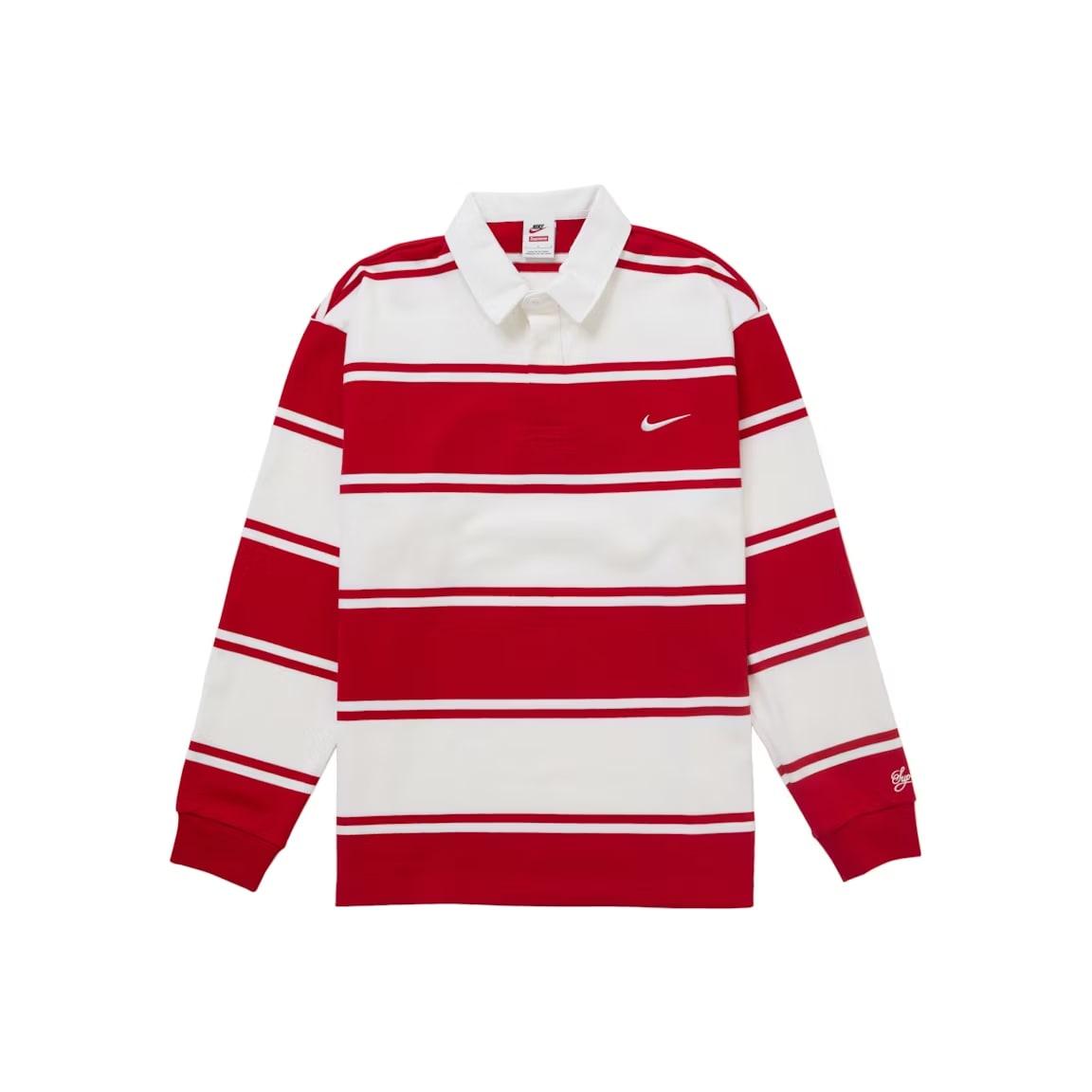 Supreme Nike Stripe Rugby Red