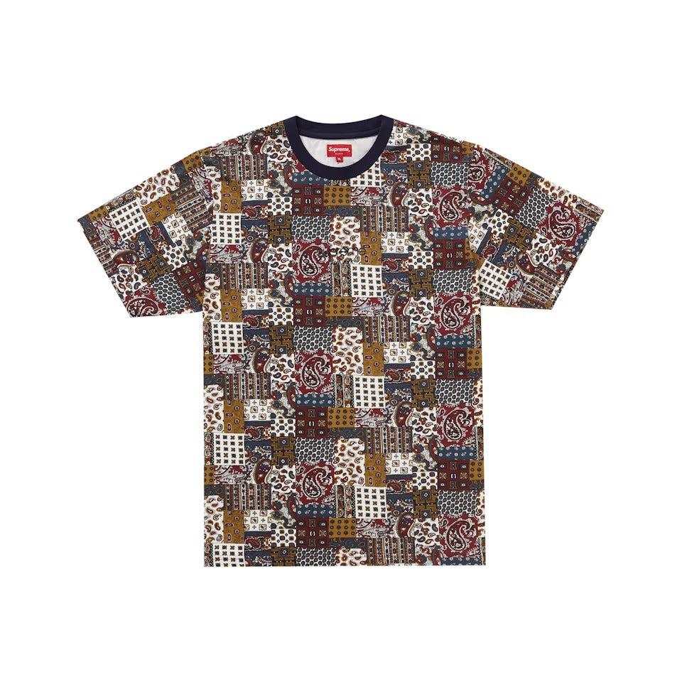 Supreme Patchwork Paisley S/S Top Dark Red