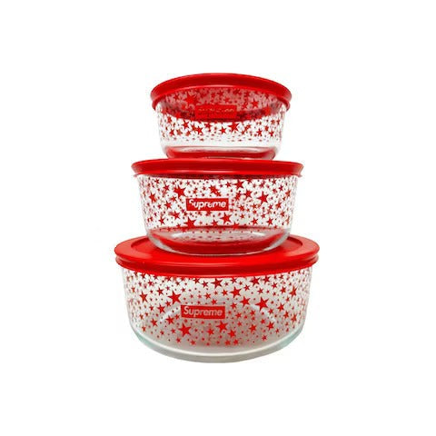 Supreme Pyrex Bowls (Set of 3) Red