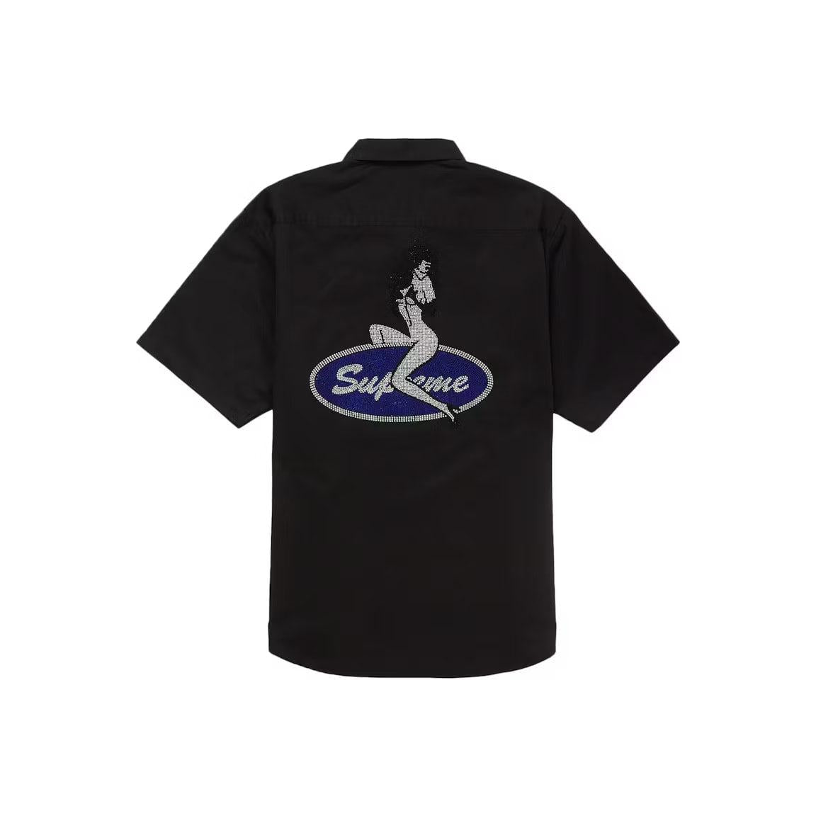 Supreme Rhinestone Pin Up S/S Work Shirt Black