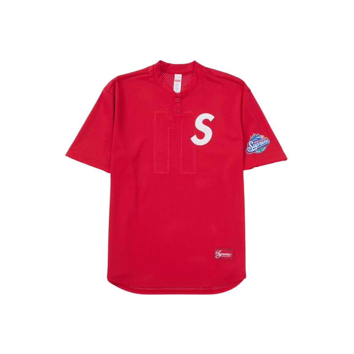 Supreme S Logo Baseball Henley (SS25) Red