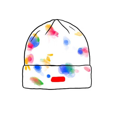 Supreme Splatter Dyed Beanie White