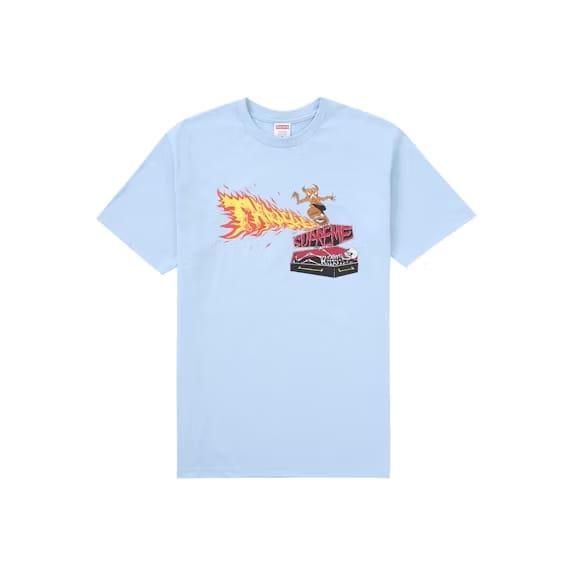 Supreme Thrasher Back Tail Tee Baby Blue