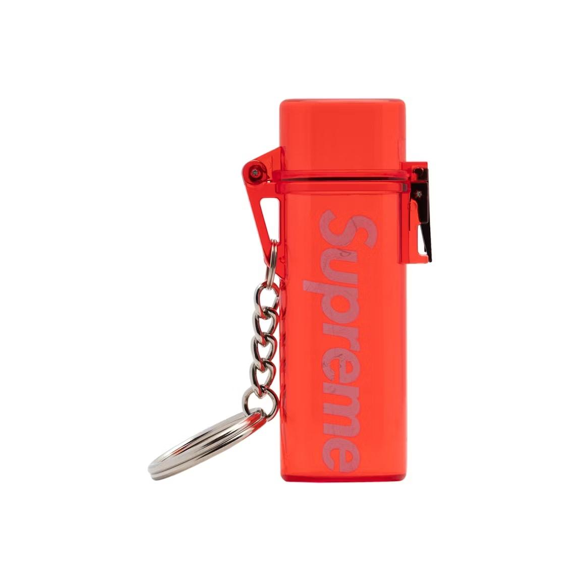 Supreme Waterproof Lighter Case Keychain Red