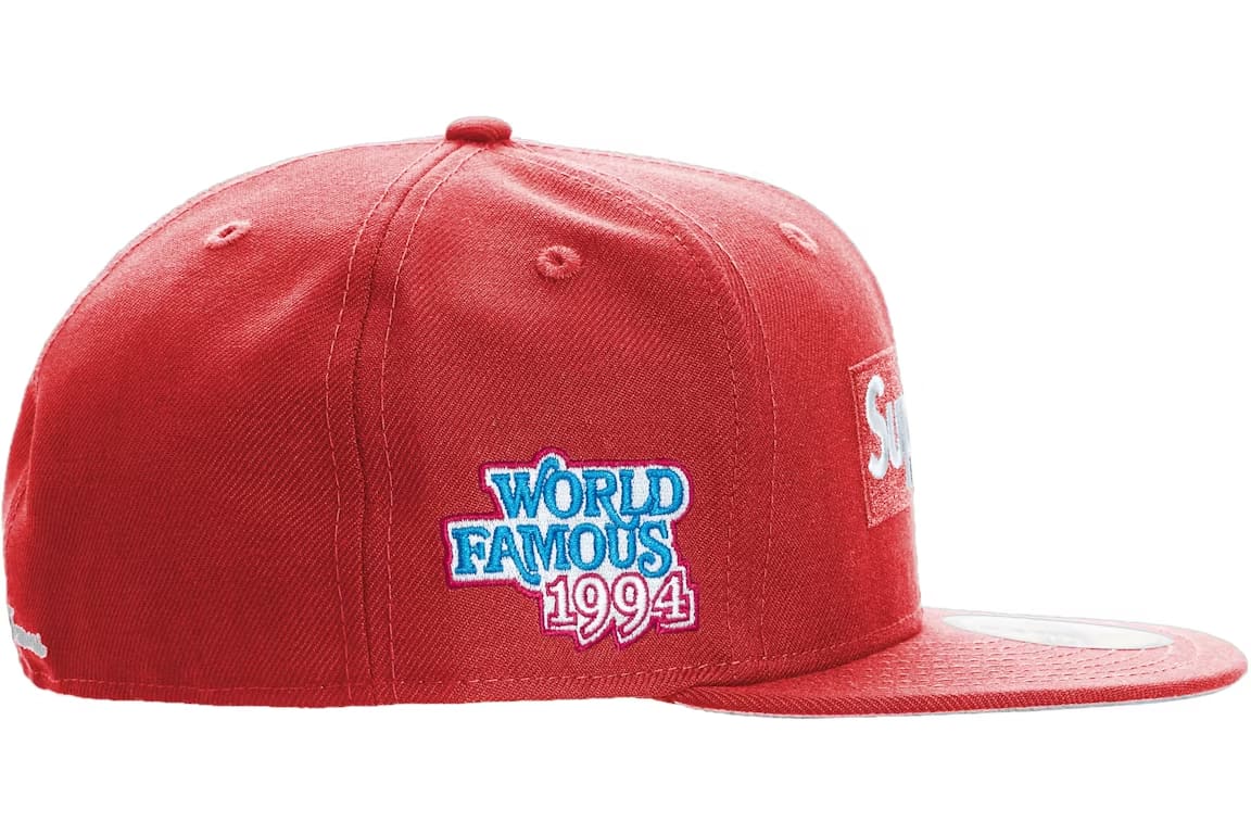 Supreme World Famous Box Logo New Era Cap Red