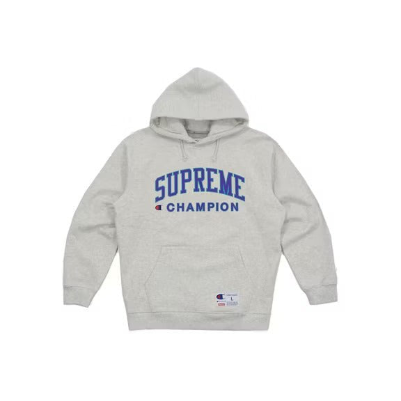 Supreme X Champion Hooded Sweatshirt Ash Grey