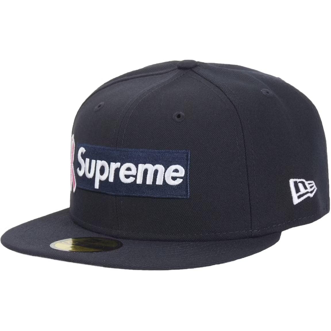 Supreme x New Era Breast Cancer Awareness Box Logo Fitted Hat Navy
