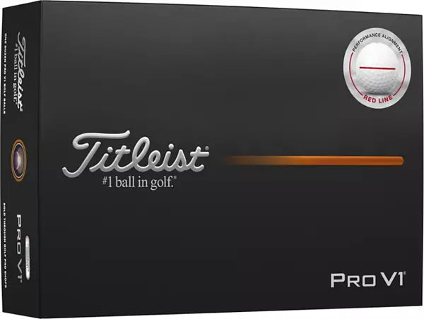 Titleist 2025 Pro V1 Performance Alignment Red Line Golf Balls