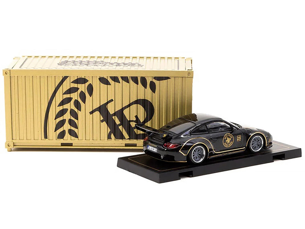 997 Old & New Body Kit #23 Black with Gold Graphics "John Player Special" "Hobby64" Series 1/64 Diecast Model Car by Tarmac Works