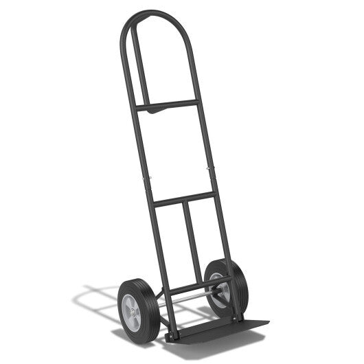P-Handle Sack Truck with 10 Inch Wheels and Foldable Load Area-Black