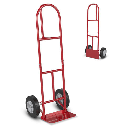 P-Handle Sack Truck with 10 Inch Wheels and Foldable Load Area-Black