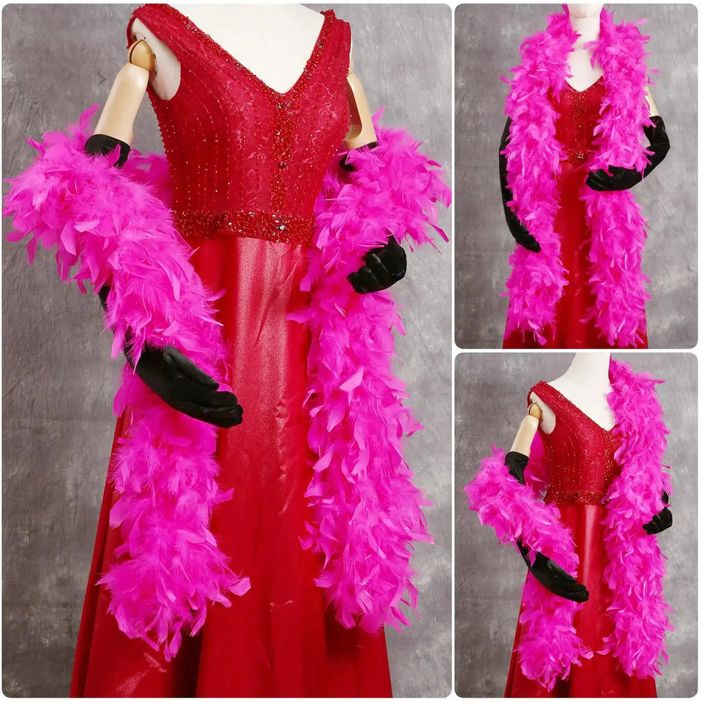 THARAHT Hot Pink 40g 2Yard Chandelle Feather - Costume Decoration Feathers Boa
