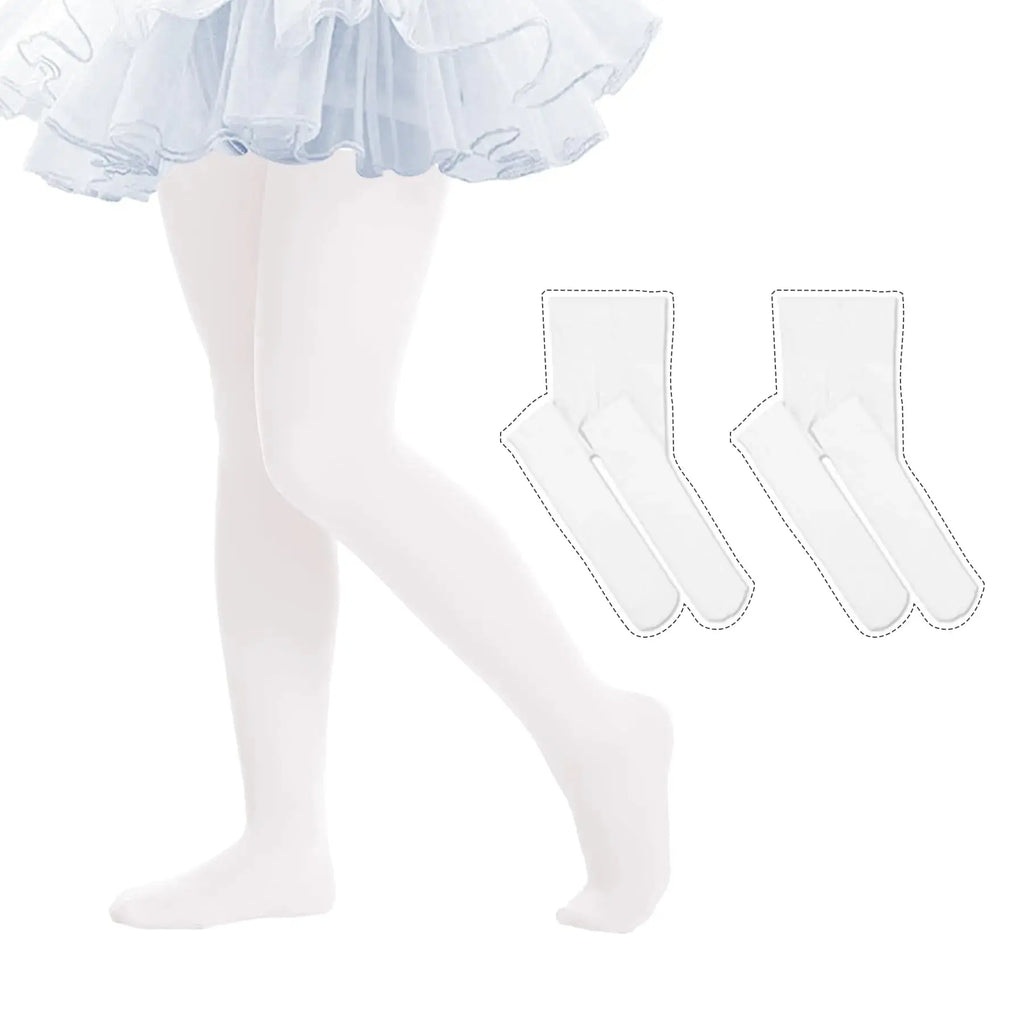 THMEVOK Ballet Tights for Girls | Ultra Soft & Elastic Footed Dance Tights for Toddler Girls
