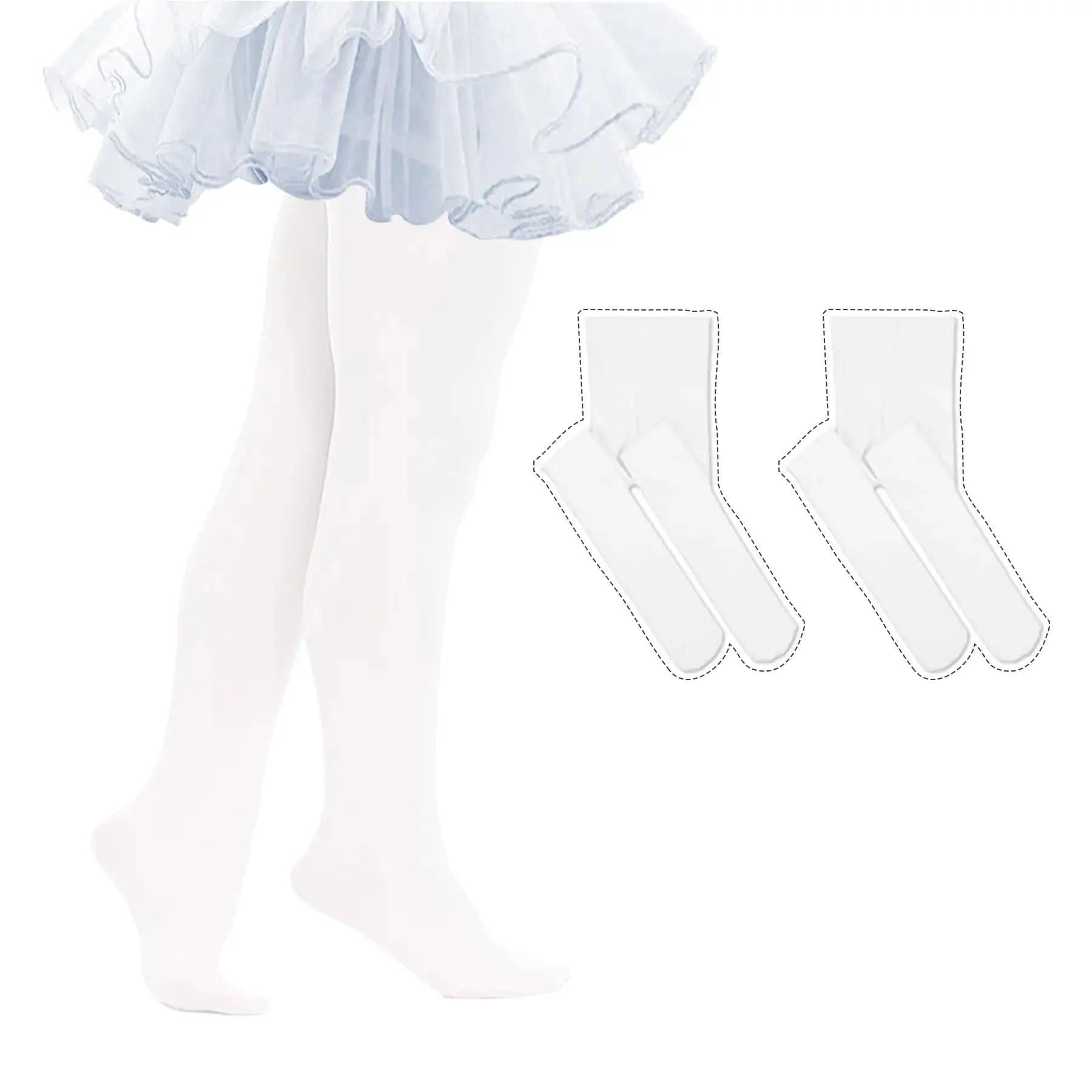 THMEVOK Ballet Tights for Girls | Ultra Soft & Elastic Footed Dance Tights for Toddler Girls