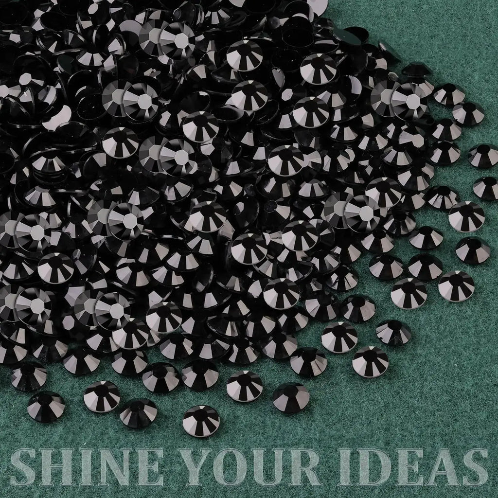 TINKRSTUFF Black Flatback Crystals Resin Rhinestones with B7000 Glue - 2 Box + 3 Glue