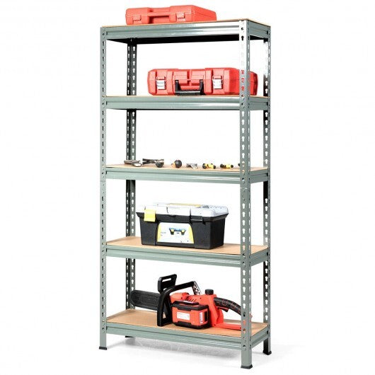 5-Tier Steel Shelving Unit Storage Shelves Heavy Duty Storage Rack-Silver