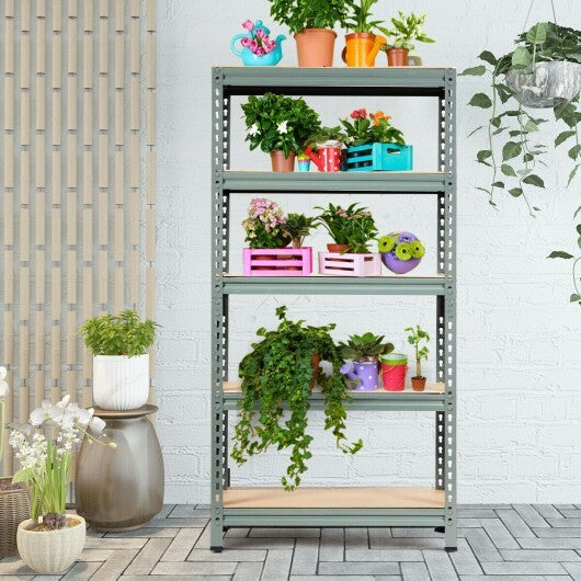 5-Tier Steel Shelving Unit Storage Shelves Heavy Duty Storage Rack-Silver