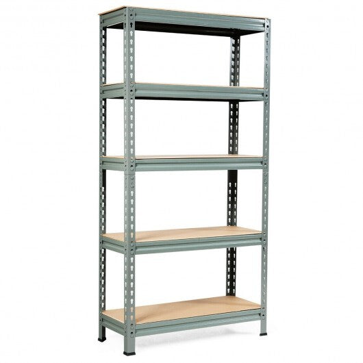 5-Tier Steel Shelving Unit Storage Shelves Heavy Duty Storage Rack-Silver