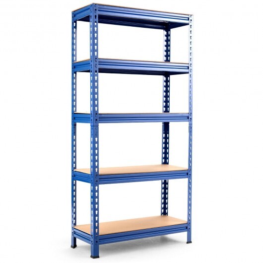 5-Tier Steel Shelving Unit Storage Shelves Heavy Duty Storage Rack-Silver