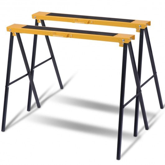 2 Pack Heavy Duty Sawhorse with Steel Folding Legs