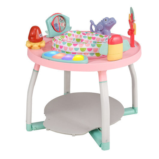 5-in-1 Baby Activity Center Interactive Bounce Seat with Removable Toys-White