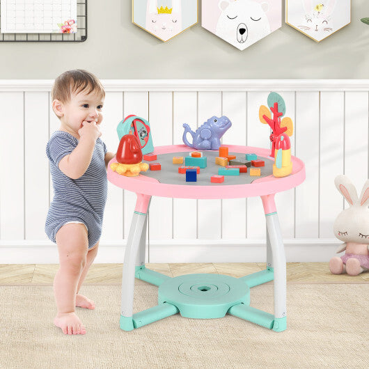 5-in-1 Baby Activity Center Interactive Bounce Seat with Removable Toys-White