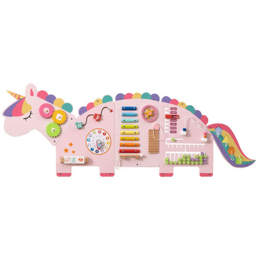 11-in-1 Dinosaur Activity Wall Busy Board Panels for Toddlers Education and Early Development-Green