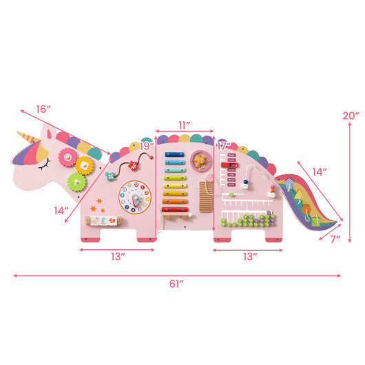 11-in-1 Dinosaur Activity Wall Busy Board Panels for Toddlers Education and Early Development-Green