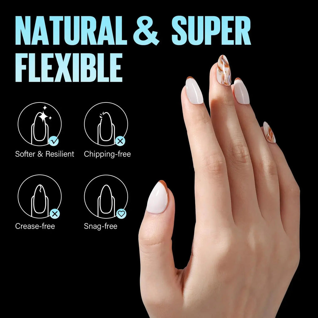TOMICCA Short Almond Nail Tips - 240Pcs Full Cover False Nails for Extension Nail