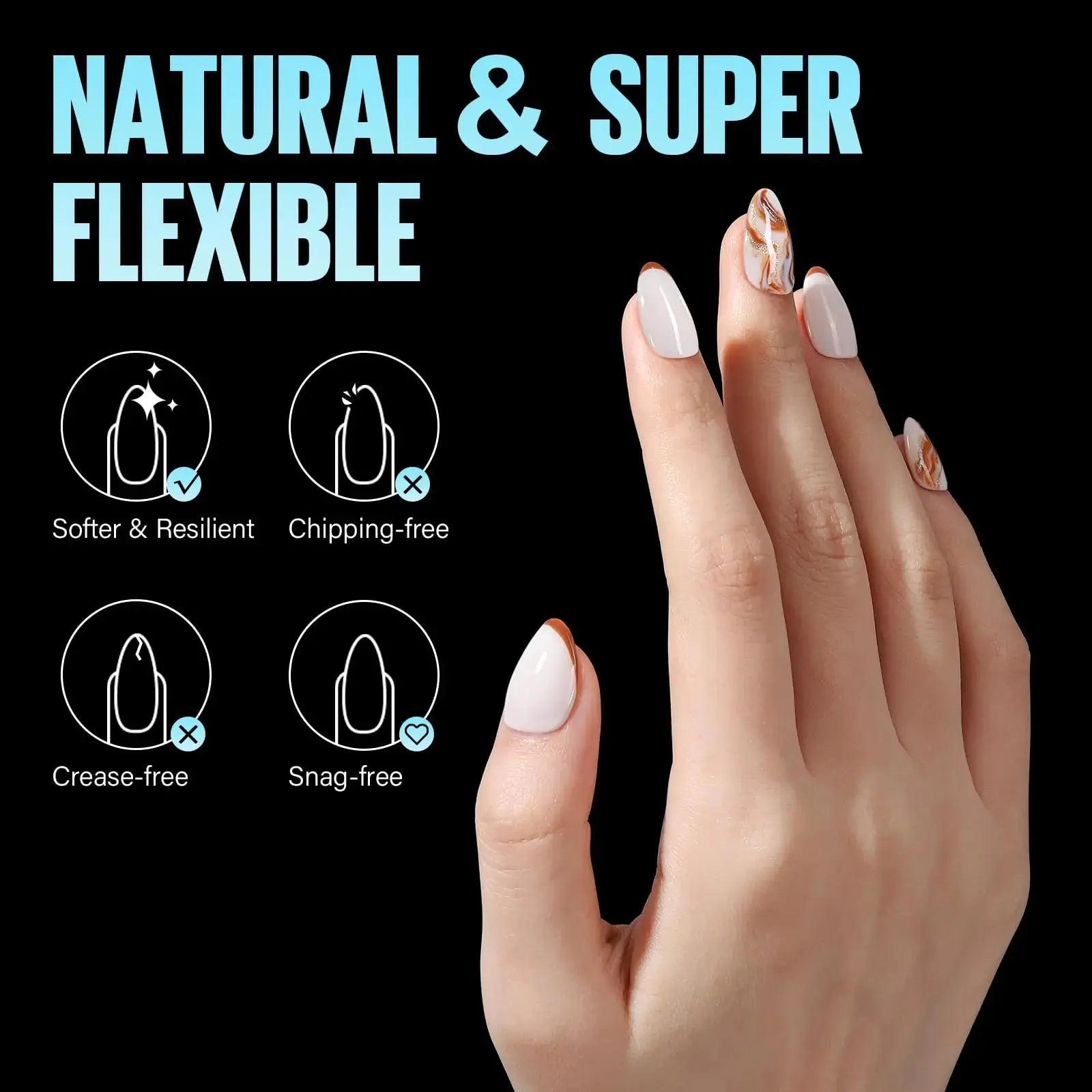 TOMICCA Short Almond Nail Tips - 240Pcs Full Cover False Nails for Extension Nail