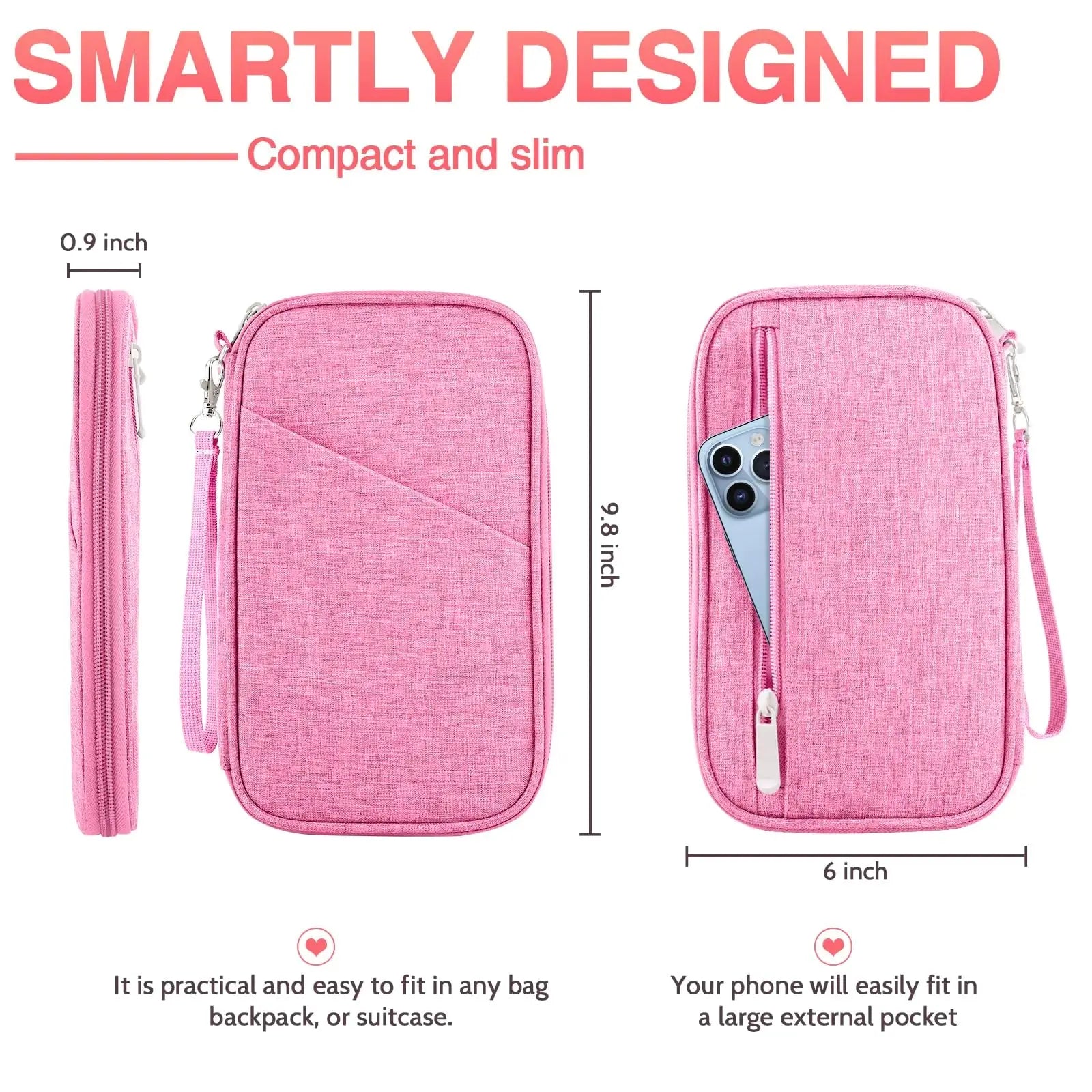 TOPBAG Passport Holder Family | Women Rfid Blocking Waterproof Passport Wallet | Travel Document Organizer