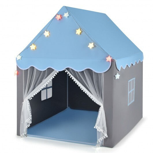 Kids Playhouse Tent with Star Light and Mat-Pink