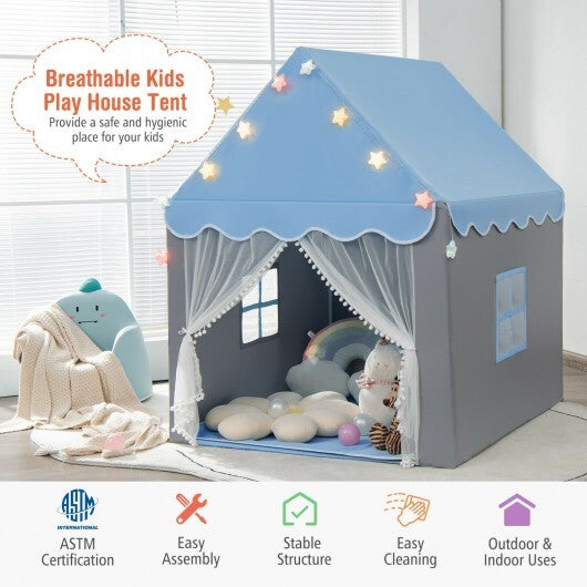 Kids Playhouse Tent with Star Light and Mat-Pink
