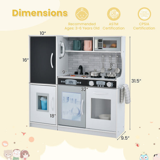 Toddler Pretend Play Kitchen for Boys and Girls 3-6 Years Old-Pink