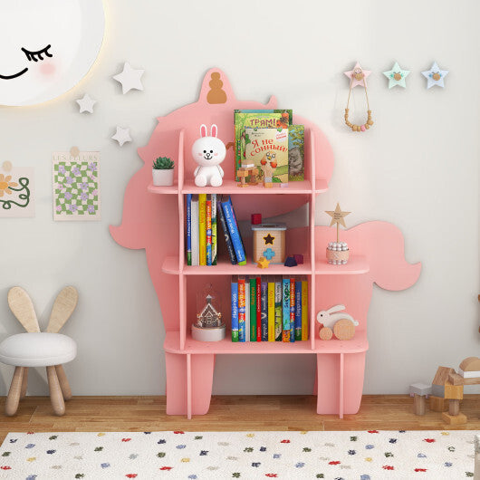Green Kids Bookcase Shelf Toy Storage Organizer with Open Storage Shelves