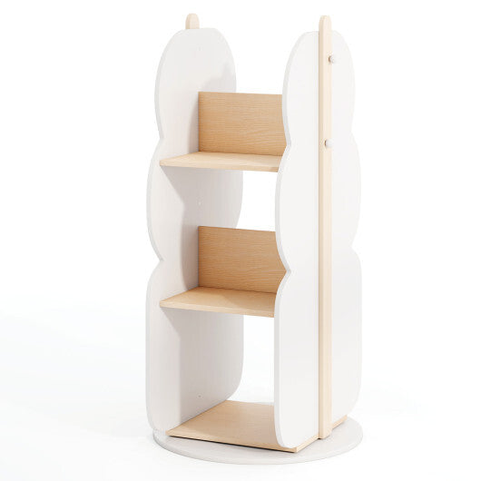 360 Kid's Rotating Bookshelf Toy Storage Organizer with 5 Shelves-White