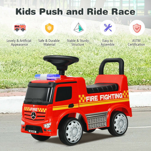Mercedes Benz Kids Ride On Push Licensed Police Car-Blue
