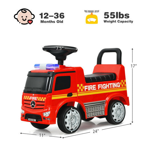Mercedes Benz Kids Ride On Push Licensed Police Car-Blue