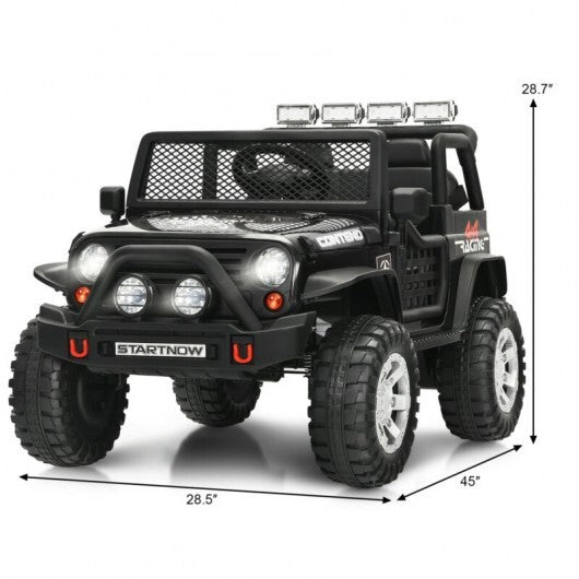 12V Kids Electric Ride On Truck with Remote Control and Operation Lever-Black