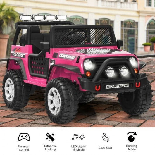 12V Kids Electric Ride On Truck with Remote Control and Operation Lever-Black