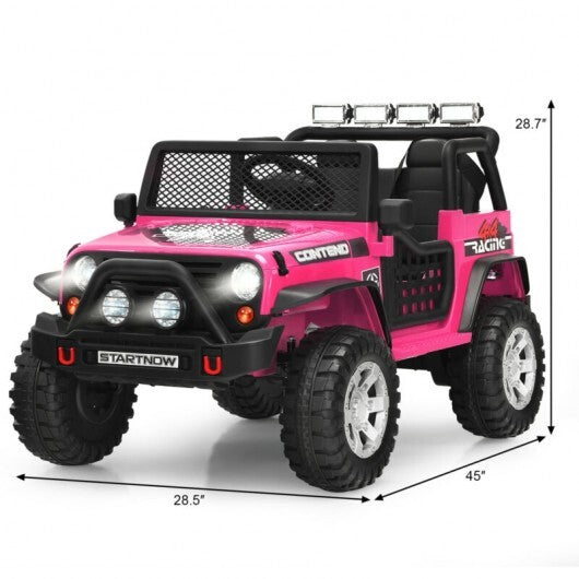 12V Kids Electric Ride On Truck with Remote Control and Operation Lever-Black