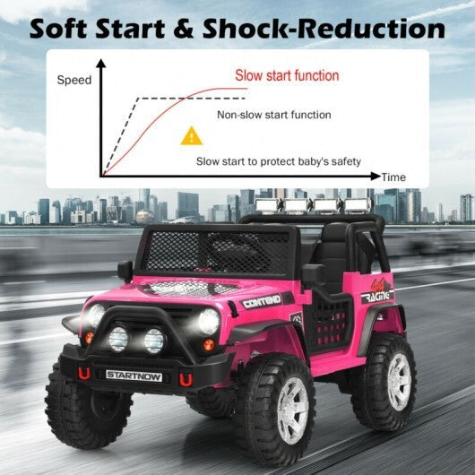 12V Kids Electric Ride On Truck with Remote Control and Operation Lever-Black