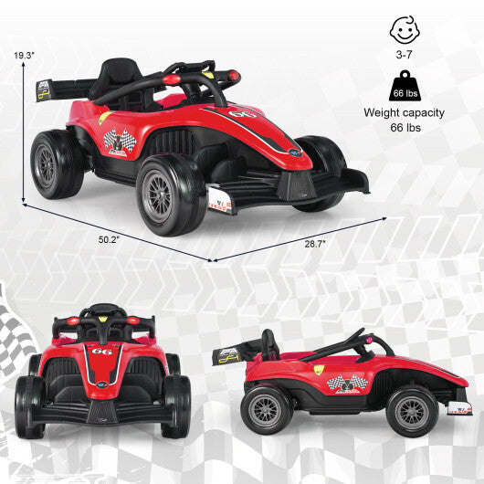 12V Kids Ride on Electric Formula Racing Car with Remote Control-Pink