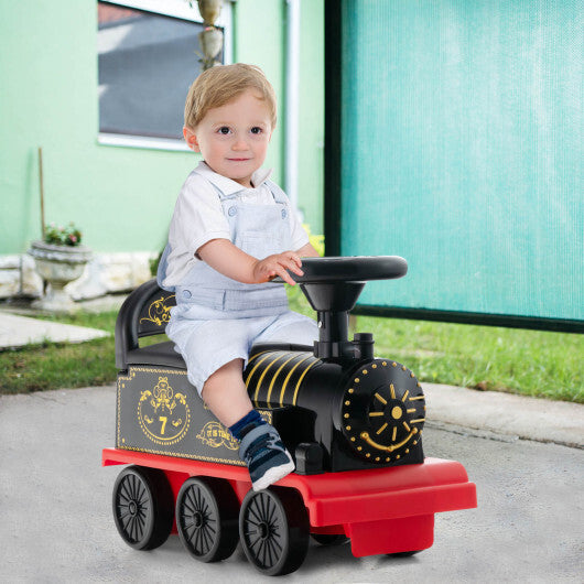 6V Electric Kids Ride On Car Toy Train with 16 Pieces Tracks-Blue