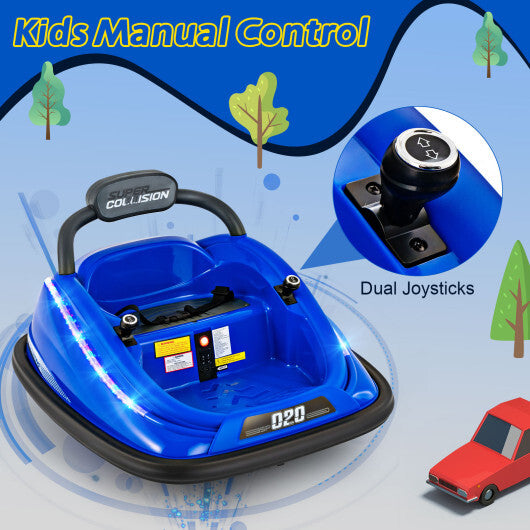 12V Kids Bumper Car Ride on Toy with Remote Control and 360 Degree Spin Rotation-Black