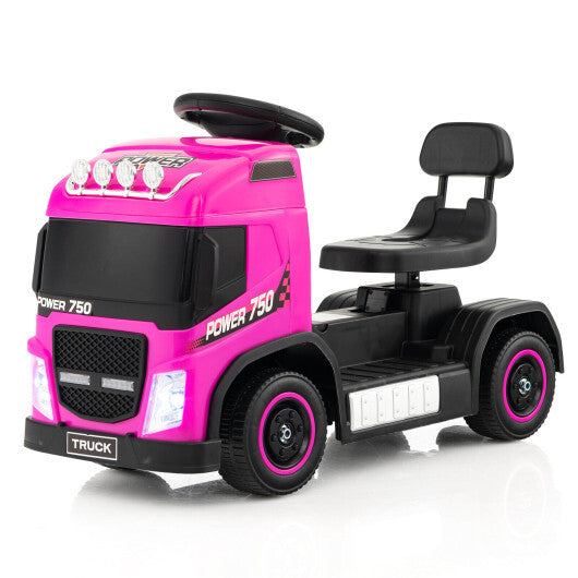 6V Kids Electric Ride-on Truck with Height Adjustable Seat-White
