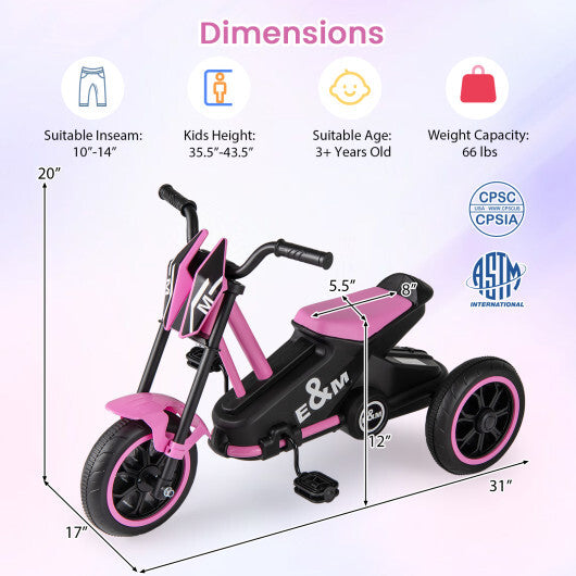 Kids Tricycle 3-Wheel Toddler Bike with Foot Pedals Forward Backward-Green