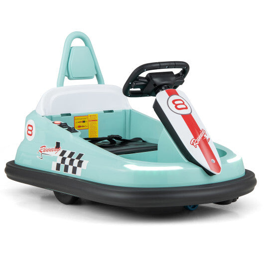 6V kids Ride-on Bumper Car with 360 Spinning and Dual Motors-Green