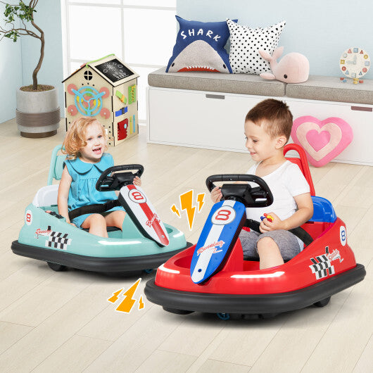 6V kids Ride-on Bumper Car with 360 Spinning and Dual Motors-Green